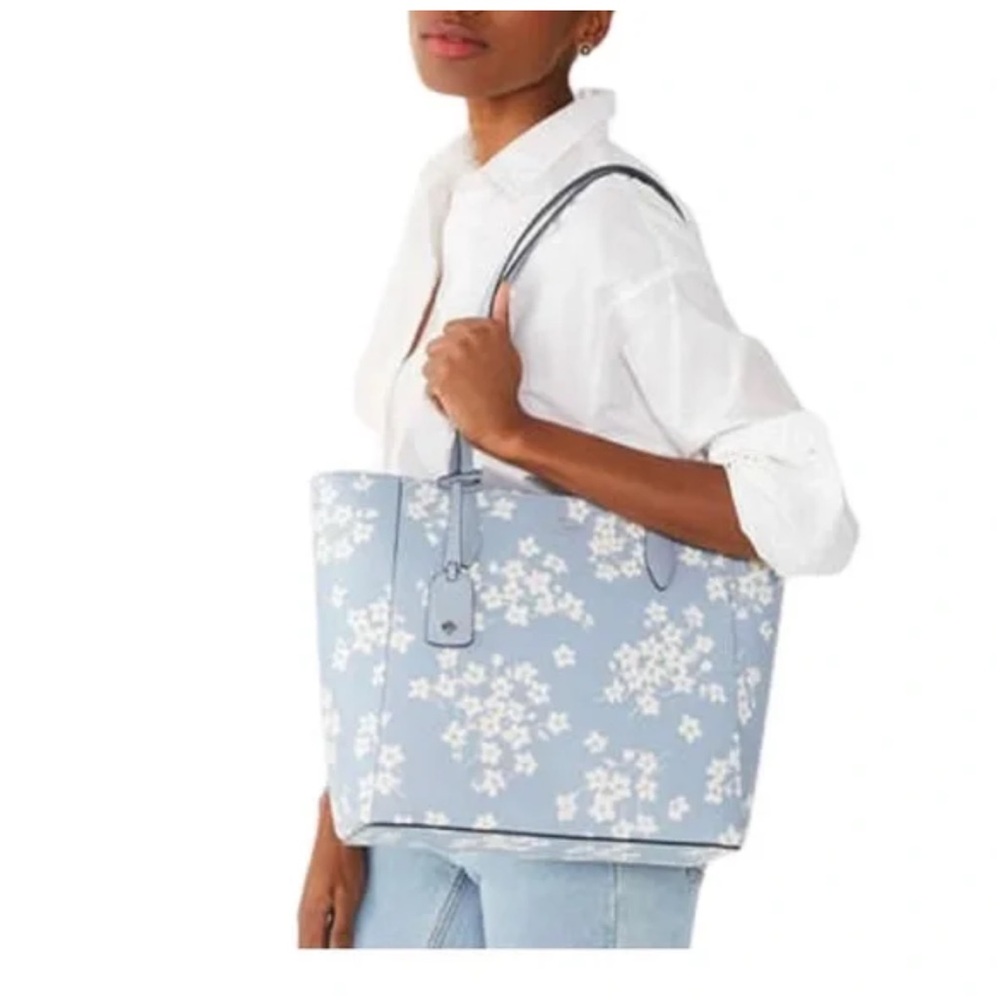 kate spade Blue Floral Tote with White Blossoms